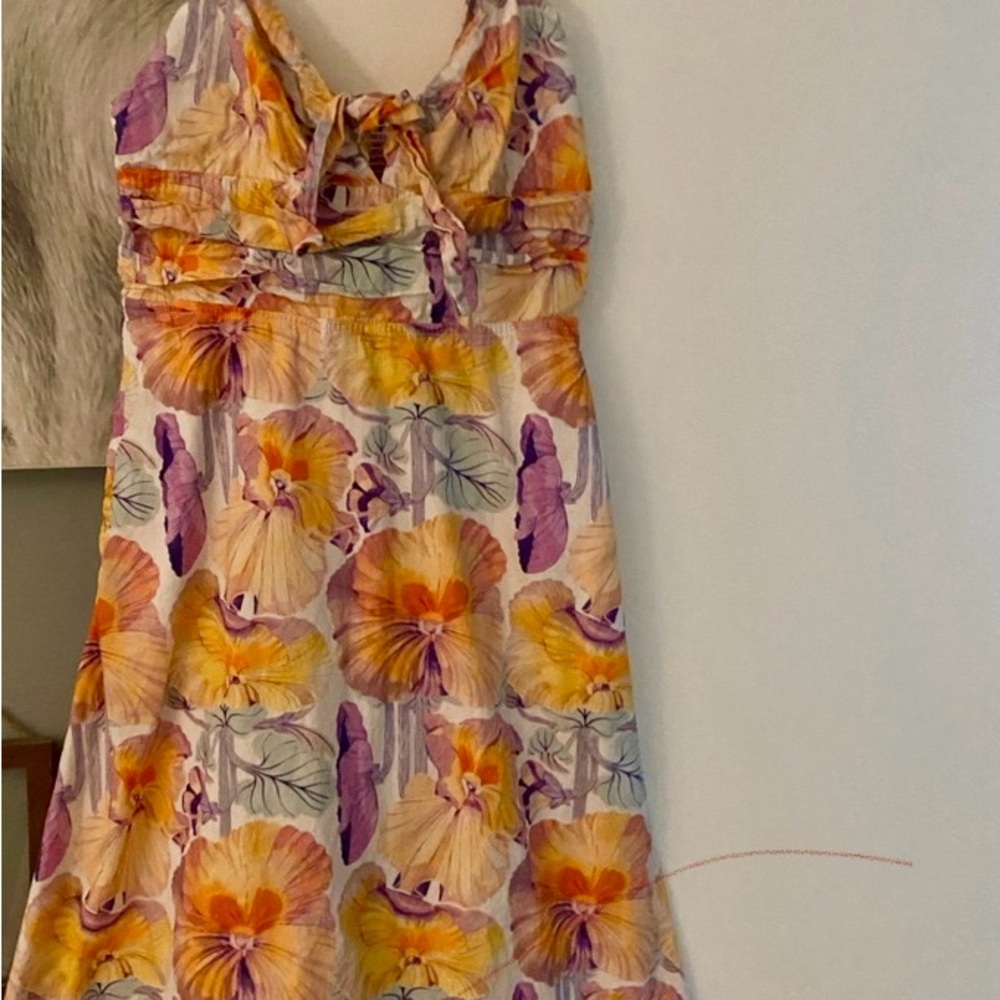 Anthropology Floral Lined summer dress gently used.